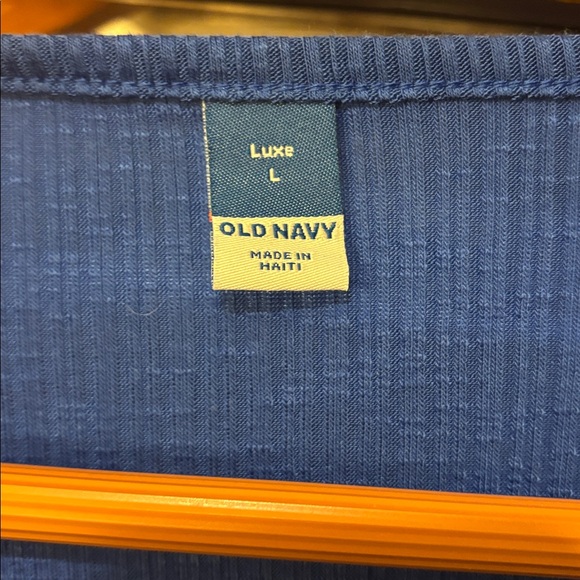 Old Navy Luxe Royal Blue Textured Tee - Size L - Picture 3 of 4